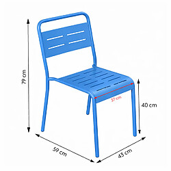 Avis Concept Usine Lot de 6 chaises de jardin empilables bleues BERGAME
