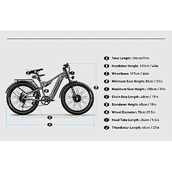 Vélo Électrique Shengmilo S600 2000W Double Moteur,Samsung 48V17.5Ah,Autonomie 90km,45km/h pas cher