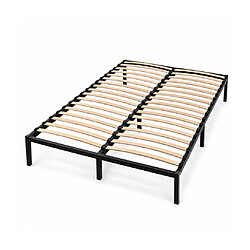 Pegane Sommier à Lattes 140x190 cm Métal Renforcé - Livré en Kit
