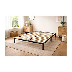 Pegane Sommier à Lattes 140x190 cm Métal Renforcé - Livré en Kit