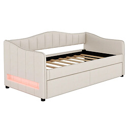 Avis Merax Lit Rembourré 90 X 200cm-lit Gigogne 90 X 190cm-lit De Repos-lin-lit Simple-beige