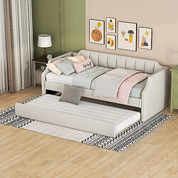 Merax Lit Rembourré 90 X 200cm-lit Gigogne 90 X 190cm-geige pas cher