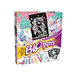 Lansay Blopens Glitter Creatures - Kit Pochoirs et Paillettes