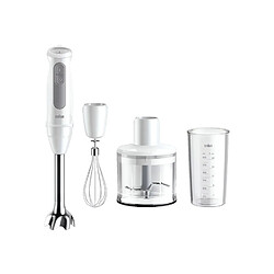 Mixeur plongeant Braun MultiQuick 5 MQ50236M - 1000W, blanc Braun MultiQuick 5 MQ50236M mixeur plongeant 1000 W, 21 vitesses + Turbo, PowerBell VPlus, EasyClick Plus, bol 600 ml, hachoir 500 ml, fouet inox