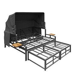 DZMDIP Salon extérieur 2-4 places - chaise longue 2 places avec toit solaire pliable