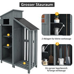 Avis DZMDIP Armoire de jardin pour outils - Dimensions 124x46x174 cm - Convient aux petits jardins