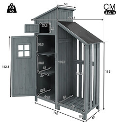 DZMDIP Armoire de jardin pour outils - Dimensions 124x46x174 cm - Convient aux petits jardins pas cher