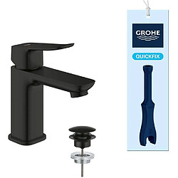 Mitigeur de lavabo - GROHE DICE - Taille S - Clapet - Noir mat