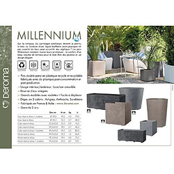 Acheter Pot de fleurs rond - DEROMA - Millennium - 48 L - Ø 43 cm - Avec réservoir d'eau - Marron