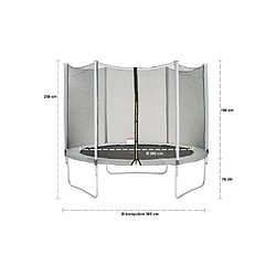KANGUI MAXI ECO - Trampoline rond Ø 300 cm - Gris