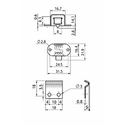 MONIN 281 030 - Loqueteau à pêne va-et-vient - Acier nickelé