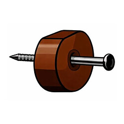 MONIN 521 430 - Taquet demi-rond à clouer 15 mm - Marron - Lot de 100 MONIN Taquet demi-rond à clouer Ø15 mm marron (réf. 521 430) - pack de 100