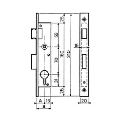 BRICARD 5368045 - Serrure monopoint profil étroit - Droite