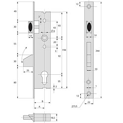 Stremler ASSA ABLOY 2360.36.0 - 36 mm - Satin chrome