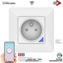 Prise encastrée connectée intérieure - KYF - Wifi - Avec compteur d'énergie