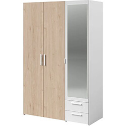 PARISOT VARIA - 3 portes - Chêne et blanc - Miroir