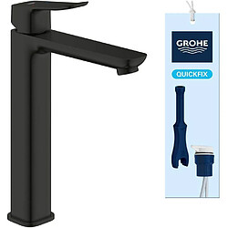 Mitigeur lavabo - GROHE DICE - Taille XL - Corps lisse sans bonde - Noir mat