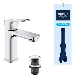 Mitigeur lavabo - GROHE DICE - Taille S - Cartouche Ch3 et bonde clic-clac - Chrome