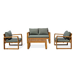 Paris Prix Salon de Jardin 4 Places Aracaju 125cm Naturel & Vert