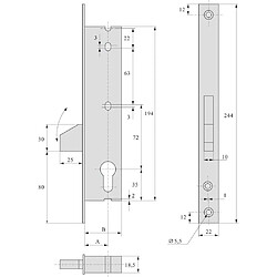 Stremler ASSA ABLOY 2362.36.0 - 36 mm - Faceplate inox