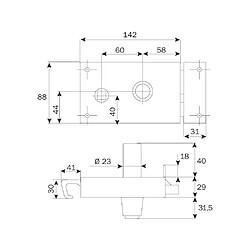 ISEO ZENITH 541 - 40 mm - Gauche - Or
