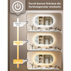 ZMH Miroir De Salle De Bain Ovale 60×120cm Mural Ip44 Avec Interrupteur Tactile