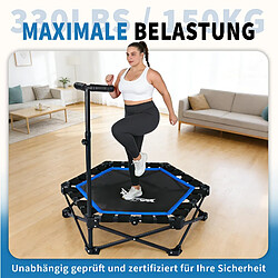 Acheter ZMH Trampoline D'intérieur Pliable D. 86,5 Cm Avec Guidon Max. 150kg Bleu