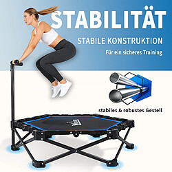 Avis ZMH Trampoline D'intérieur Pliable D. 86,5 Cm Avec Guidon Max. 150kg Bleu