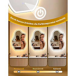 ZMH Miroir De Salle De Bain Asymétrique 60×80cm Mural Ip44 Avec Interrupteur Tactile