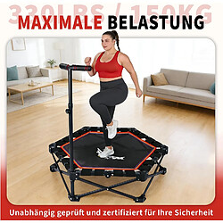 Avis ZMH Trampoline D'intérieur Pliable D. 86,5 Cm Trampoline Réglable En Hauteur Max.150kg
