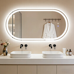 ZMH Miroir De Salle De Bain Ovale 60×120cm Mural Ip44 Avec Interrupteur Tactile