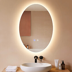 ZMH Miroir De Salle De Bain Ovale 50x70 Cm Intensité Variable 3000k-6500k