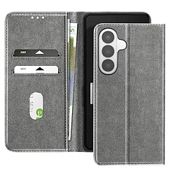 Avizar Étui Portefeuille pour Galaxy S26 Série Chesterfield Grainé Fonction Stand Gris