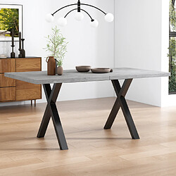 Avis Merax Table à Manger -table à Pieds Croisés-en Fer Forgé-130kg De Charge-gris Et Noir