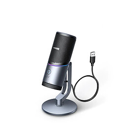 Microphone USB UGREEN avec Modes RGB, Professionnel - Gris