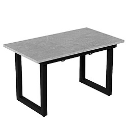 Merax Table à Manger Extensible 140/180x80cm-industriel-structure Acier Robust-aspect Béton pas cher