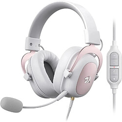 SOUNDSWEALTH Casque gaming filaire 7.1 blanc – 53 mm, coussinets en mousse mémoire de forme, audio immer