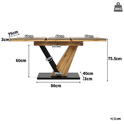 Acheter Merax Table à Manger Extensible-4-6 Personnes-120-160 cm-Piètement en V-Naturel