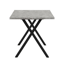 Merax Table à Manger -table à Pieds Croisés-en Fer Forgé-130kg De Charge-gris Et Noir pas cher