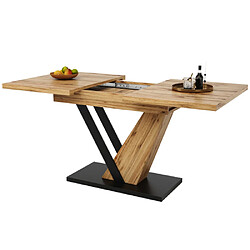 Avis Merax Table à Manger Extensible-4-6 Personnes-120-160 cm-Piètement en V-Naturel