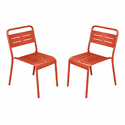 Concept Usine Lot de 2 chaises de jardin empilables terracotta BERGAME