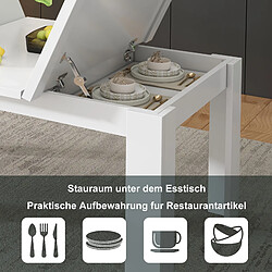 Avis Merax Table à Manger 120x70cm-avec Espace De Rangement-table à Manger Rectangulair-blanche