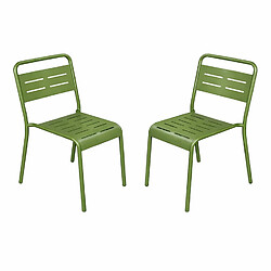 Concept Usine Lot de 2 chaises de jardin empilables vertes BERGAME