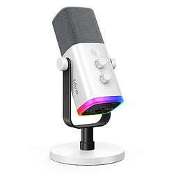 FIFINE Dynamic Microphone USB/XLR avec Mute Tactile, Prise Casque et Contrôles I/O - Amplig
