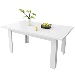 Merax Table à Manger 120x70cm-avec Espace De Rangement-table à Manger Rectangulair-blanche pas cher