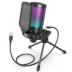 Microphone USB FIFINE Ampligame - Gaming et Streaming avec Filtre Anti-Pop, Suspension Anti