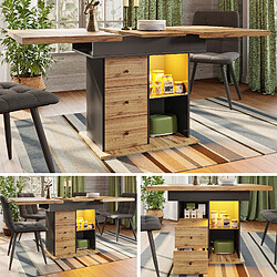 Avis Merax Table à Manger Extensible(110-140×80cm)-led-4-6 Personnes-style Rétro