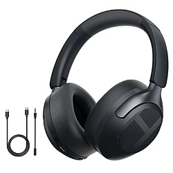 SOUNDSWEALTH Casque sans fil Bluetooth 6.0, réduction de bruit 50 dB, audio spatial 3D, LDAC - Noir
