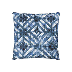 Designers Guild Housse de coussin imprimée en gabardine de coton, PARQUET BATIK INDIGO