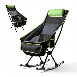 Chaise berçante pliante camping avec poche, coussin et housse InnovaGoods